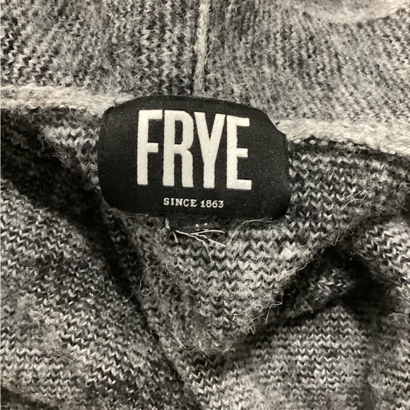 Frye Women's Open Front Knit Cozy Comfy Cardigan in Gray and Black - Picture 8 of 8